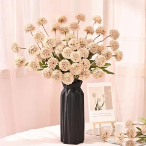 6 Pcs Fake Flowers Pompon Mum,Artificial Mini Chrysanthemums with Stems