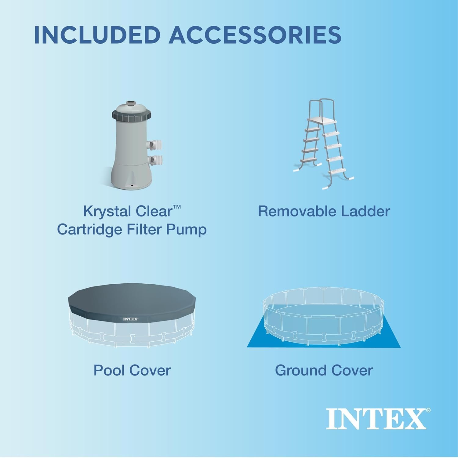 Intex 15' x 48' Metal Frame Above Ground Pool Set - Image 4