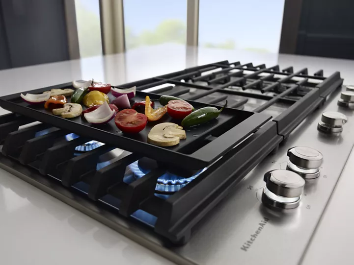 KitchenAid 36" 5-Burner Gas Cooktop with Griddle - Image 2